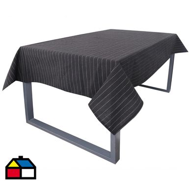 Mantel cuadrado 180x180 cm raya negro