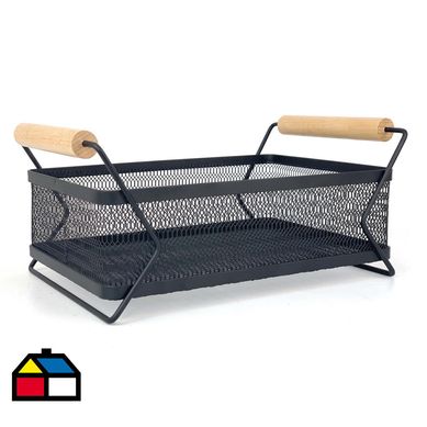 Frutero metalico madera19x28x12,3 cm
