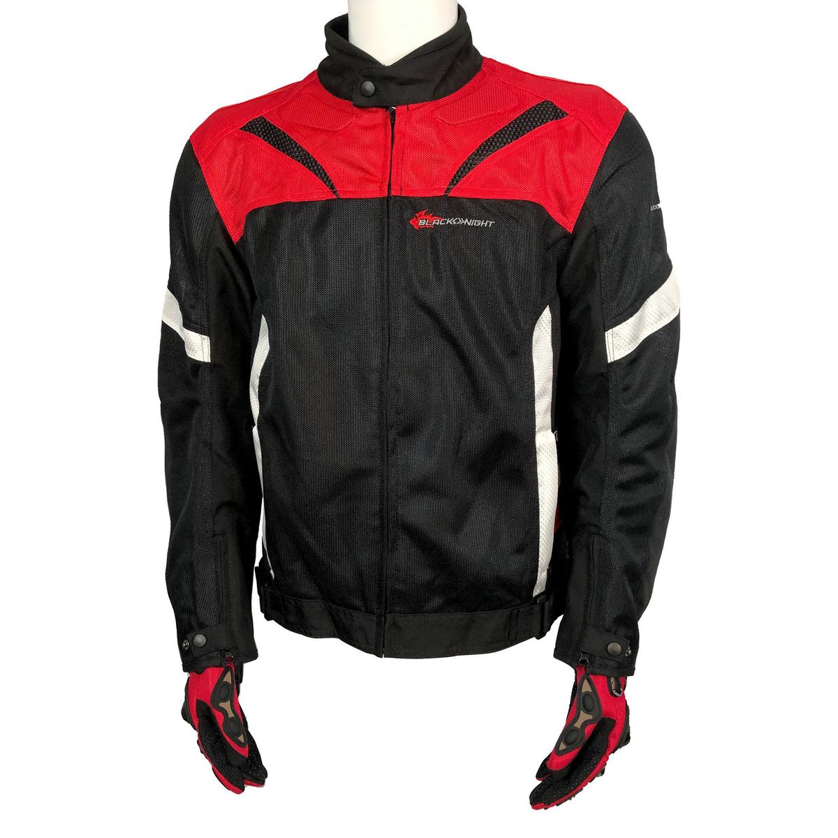 AUTOSTYLE - Chaqueta moto negra/roja XL