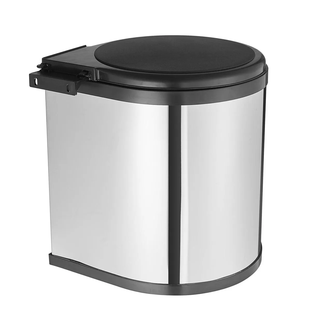 JUST HOME COLLECTION - Basurero Colgante 9 Litros Metal Plateado