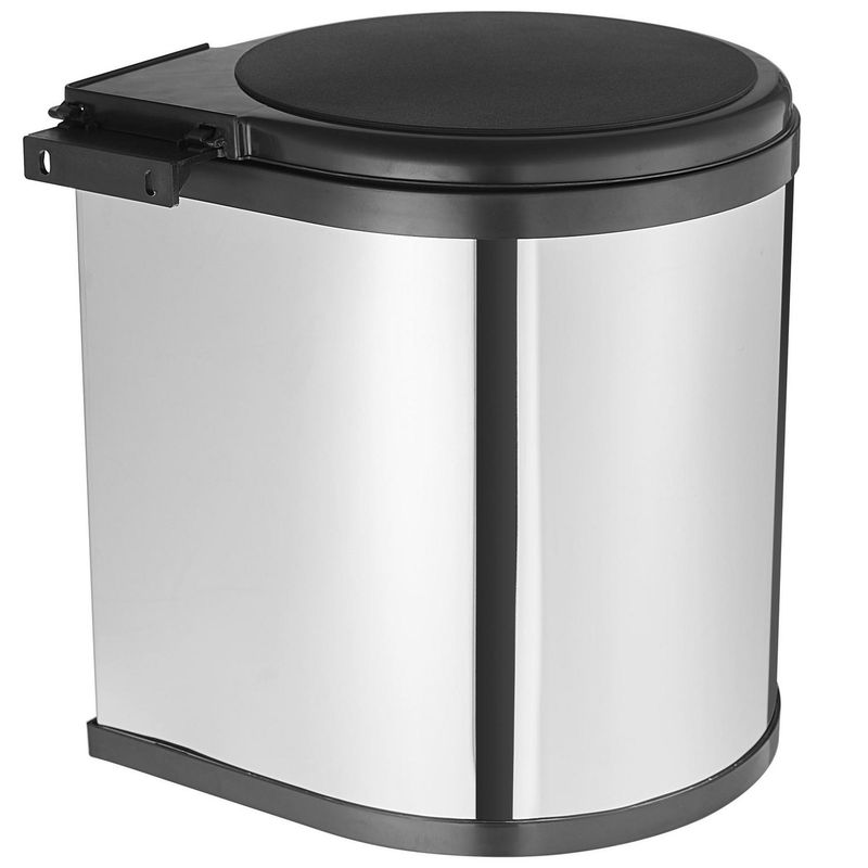 JUST HOME COLLECTION - Basurero Colgante 14 Litros Acero Inoxidable Plateado