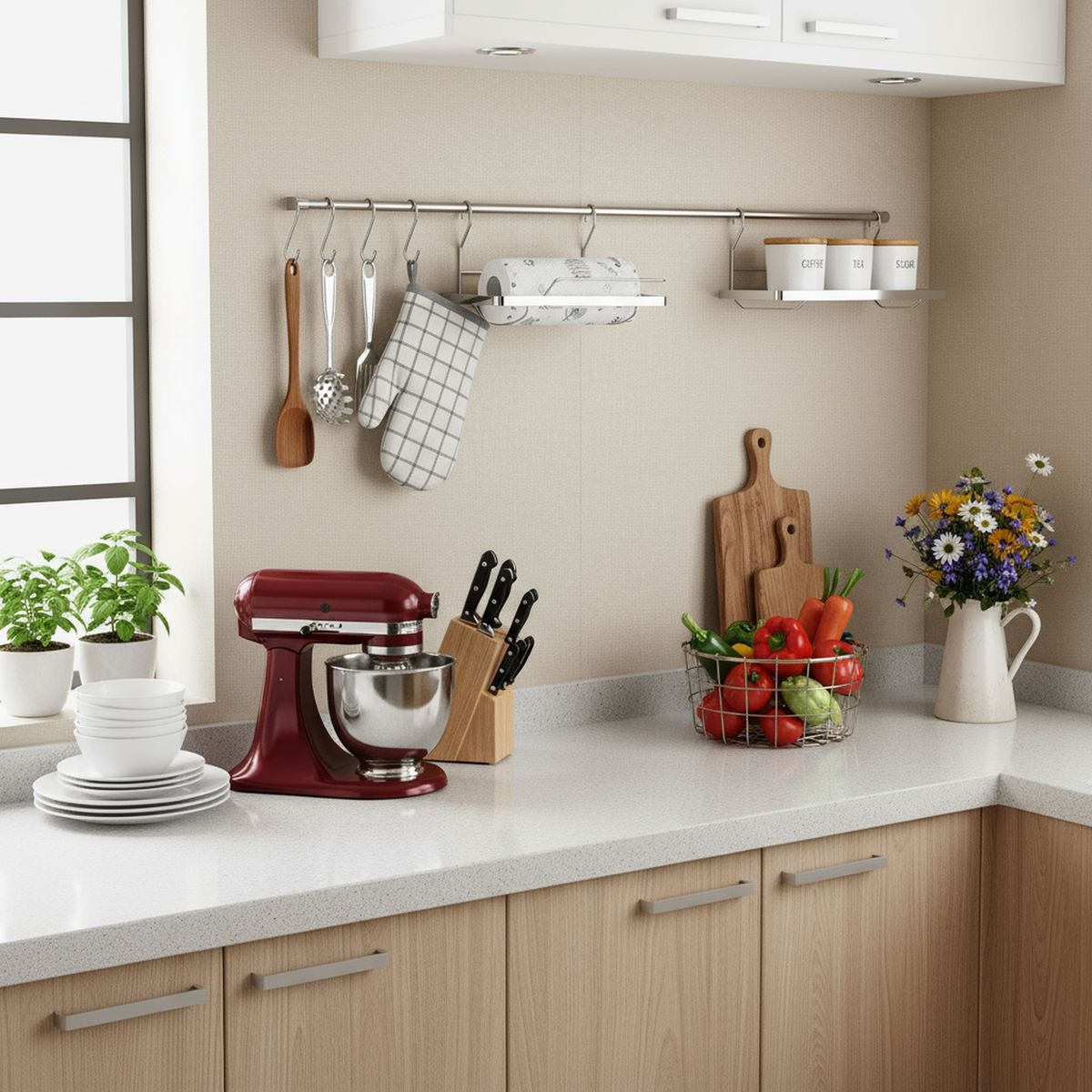 JUST HOME COLLECTION - Portarollo simple acero inox