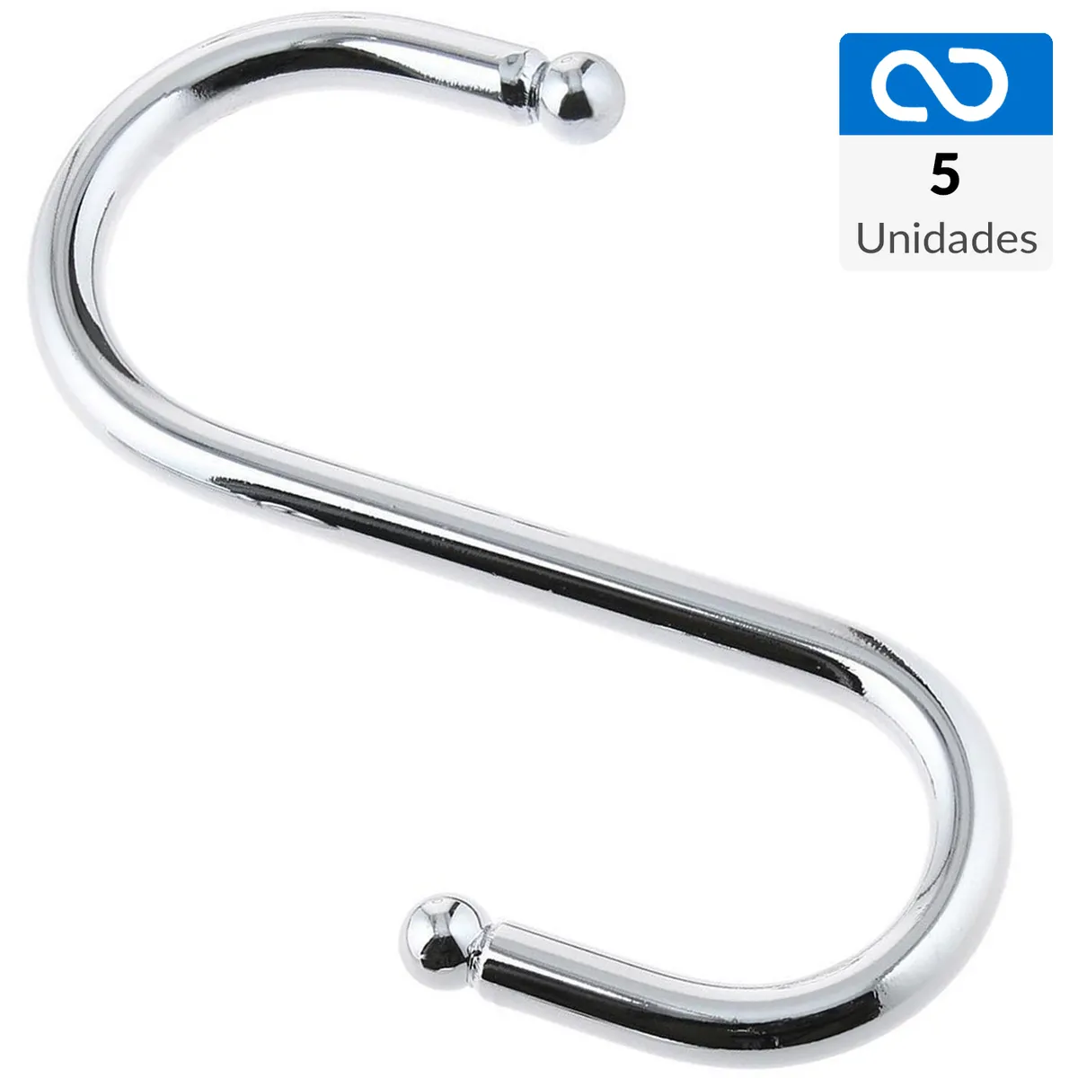 JUST HOME COLLECTION - 5 ganchos s simple acero inox