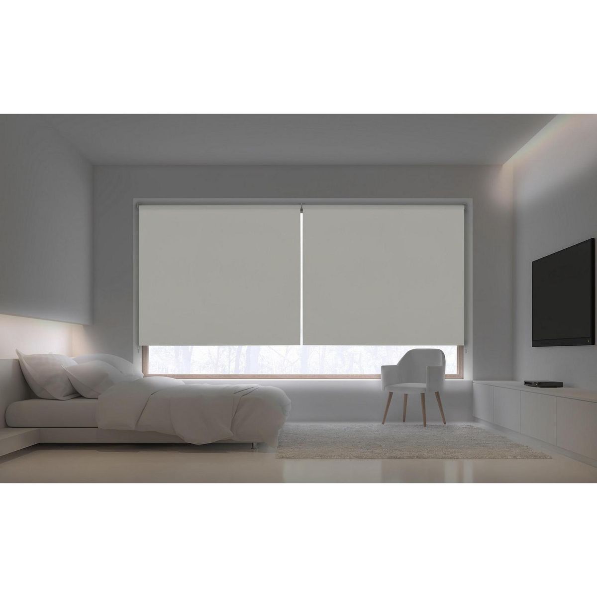 VIEWTEX - Cortina roller black out solpor blanca 135x250 cm