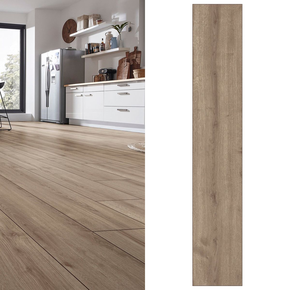 HOLZTEK - Piso Flotante 8 mm Luxor Oak Platinum Café 2.69 m2