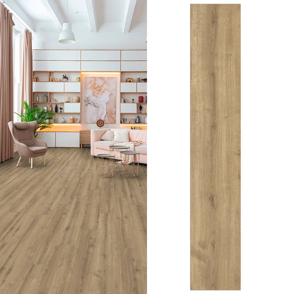 HOLZTEK - Piso Flotante 8 mm Luxor Oak Bronze Café 2.69 m2