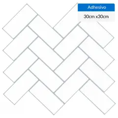 HOLZTEK - Revestimiento Adhesivo HJ-FL08 30x30 cm Blanco 0.73 m2