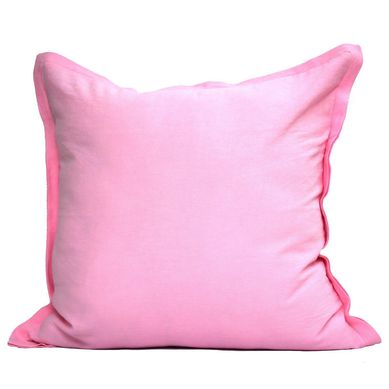 Cojn lino borde 60x60 cm rosado