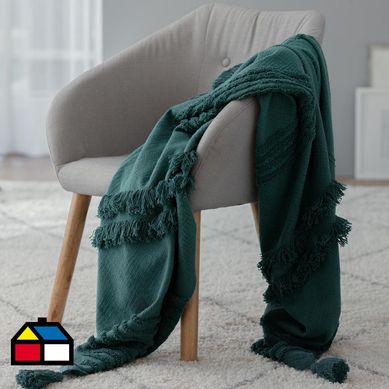 Manta woven tuff 130x160 cm turquesa