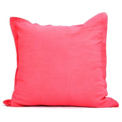 Cojn lino borde 60x60 cm fucsia