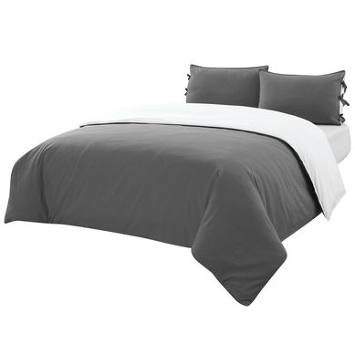 Funda plumn cotton lino 1,5 plazas negra.
