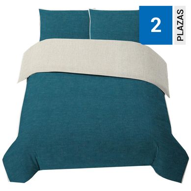 Funda plumn polylin 2 plazas petrleo/natural