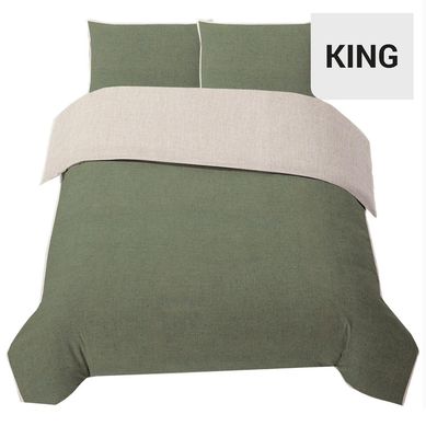 Funda plumn polylin king olive/natural