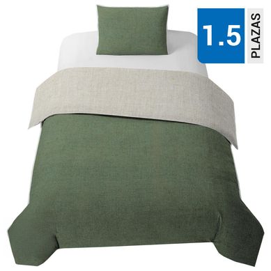 Funda plumn polylin 1,5 plazas olive/natural