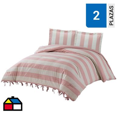 Cobertor stripes Rosado 2 plazas