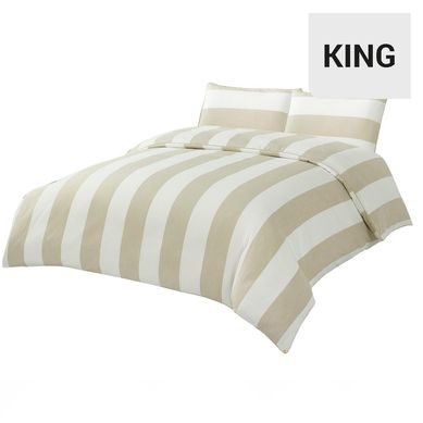 Funda plumn stripes king beige