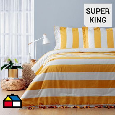 Cobertor stripes mostaza sper king