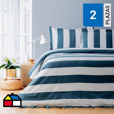 Cobertor stripes Azul 2 plazas
