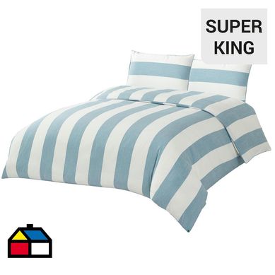 Funda plumn stripes sper king celeste