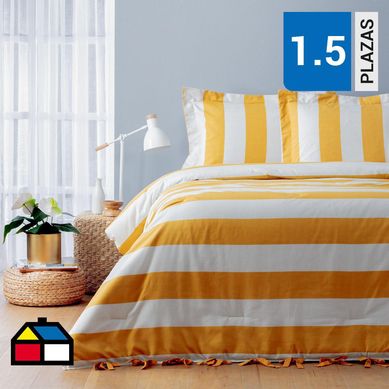 Cobertor stripes mostaza 1,5 plazas