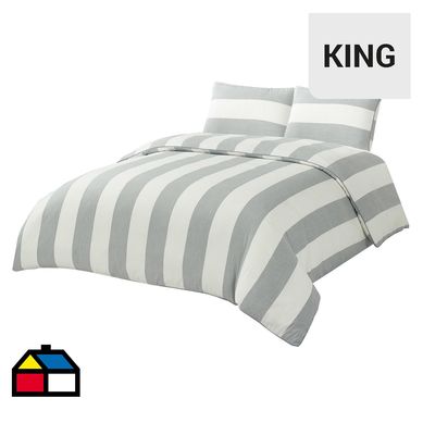 Funda plumn stripes king gris