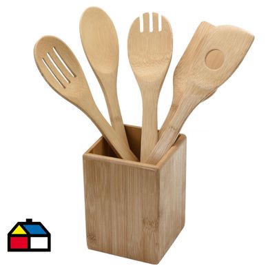 Set 5 utensilios bambu