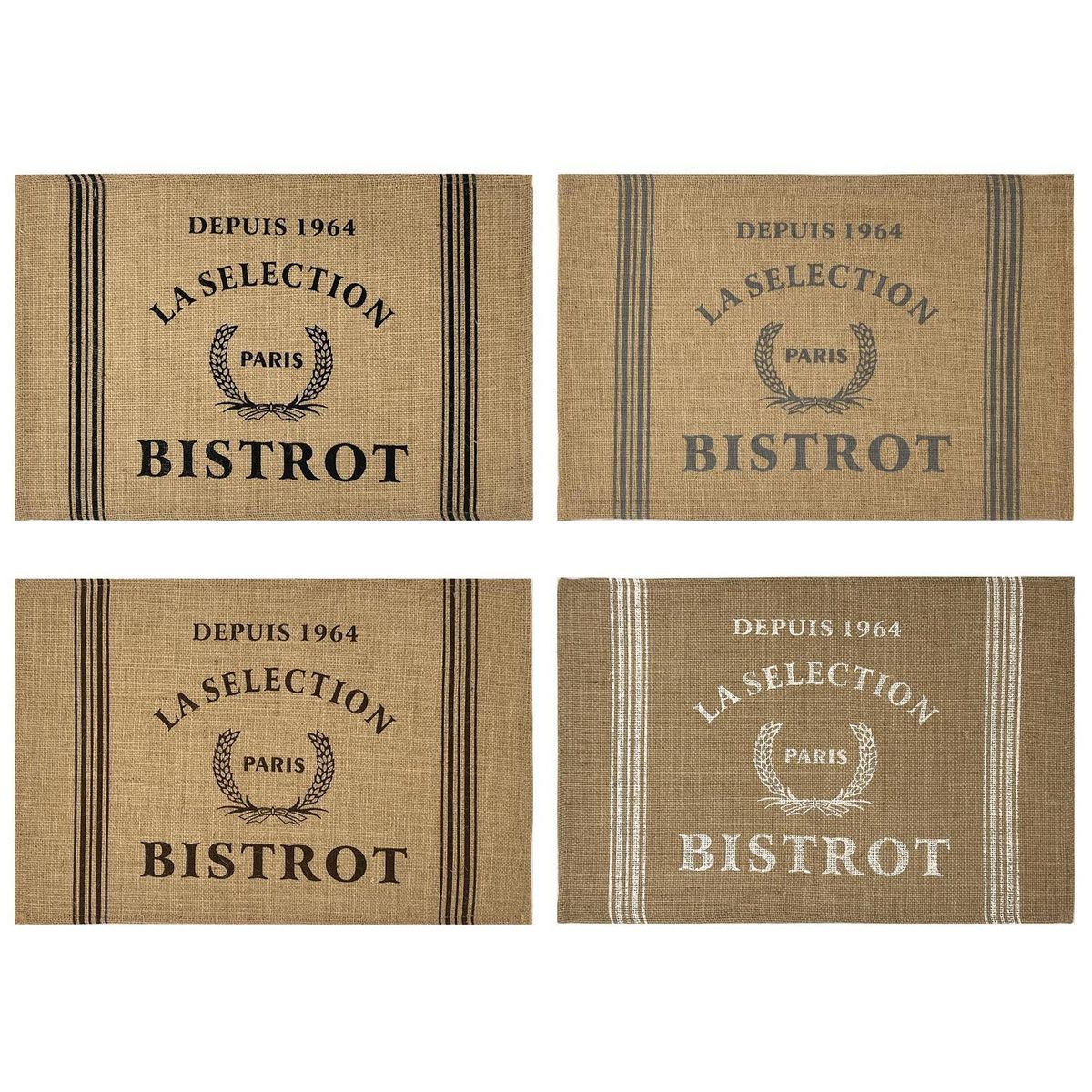 JUST HOME COLLECTION - Individual arpillera 30x45 cm estampado natural