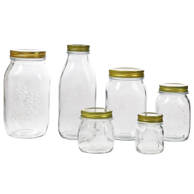 JUST HOME COLLECTION - Set 6 FrascosVidrio Tapa Metal