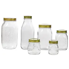JUST HOME COLLECTION - Set 6 FrascosVidrio Tapa Metal