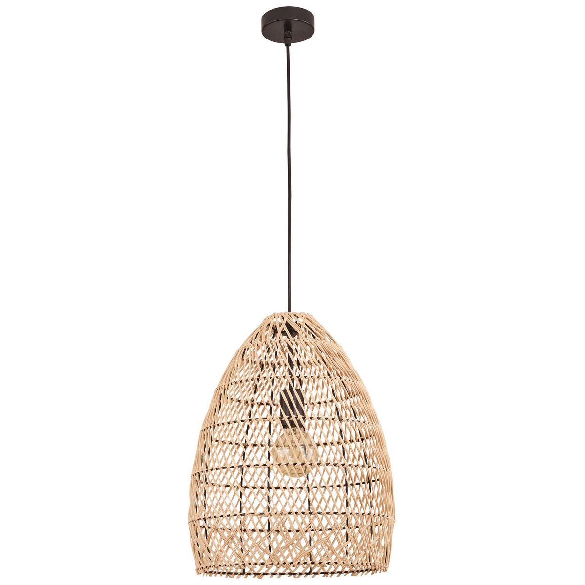 JUST HOME COLLECTION - Lámpara Colgante Cono Ratán Amarillo