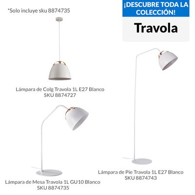 Imagen 2 del producto Lámpara Mesa Travola Blanco 19x45 cm