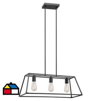 Lmpara de Colg Basket 3 Luces E27 Negro