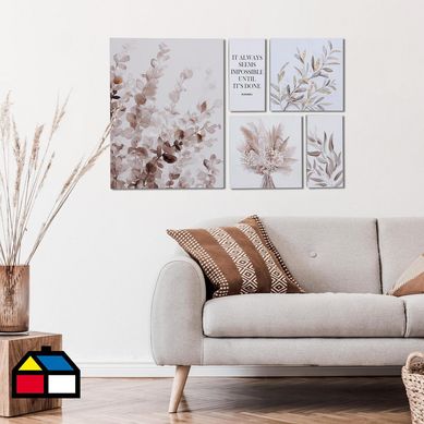 Set 5 canvas flores