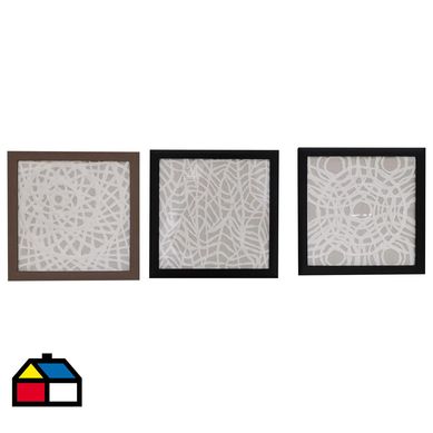 Set 3 cuadros arte en papel