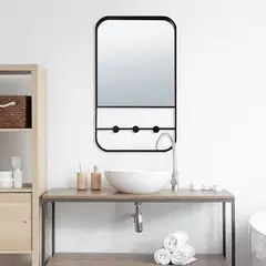 HOMY - Espejo rectangular 50x80 cm con perchero