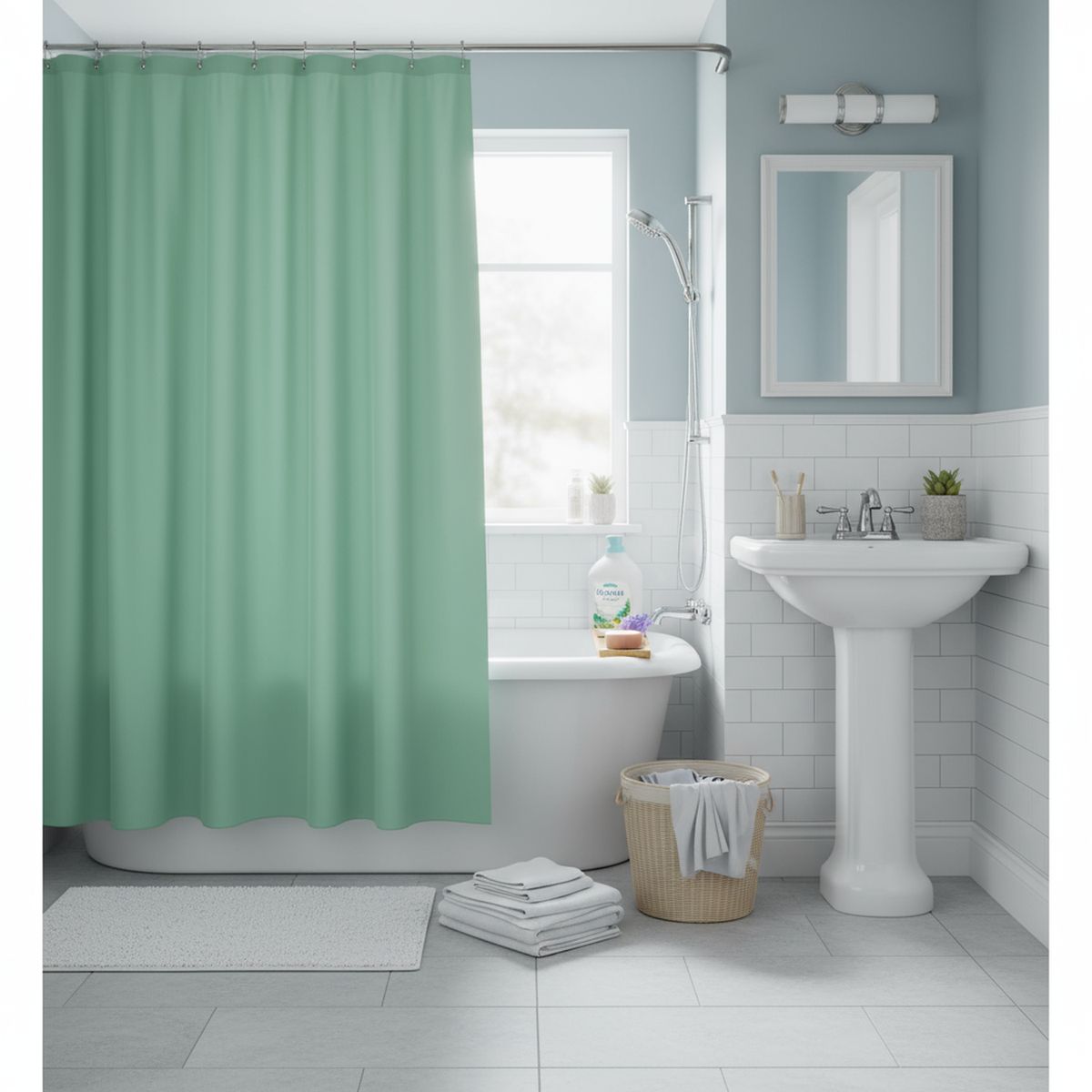 SPIRELLA - Cortina de baño primo 180x180 cm verde
