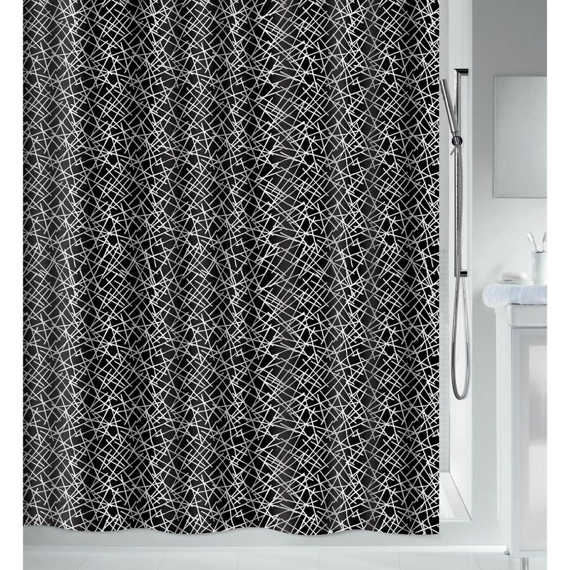 SPIRELLA - Cortina de baño líneas 180x180 cm negra