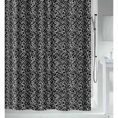 SPIRELLA - Cortina de baño líneas 180x180 cm negra