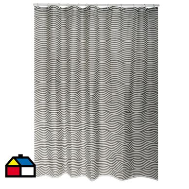 Cortina de bao waves 180x200 cm negra