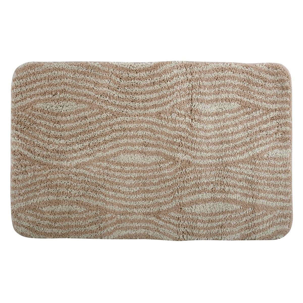 MSV - Piso de Baño Wave 50x80 cm Microfibra Café y beige