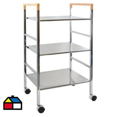 Carrito de metal/bambu 3 niveles