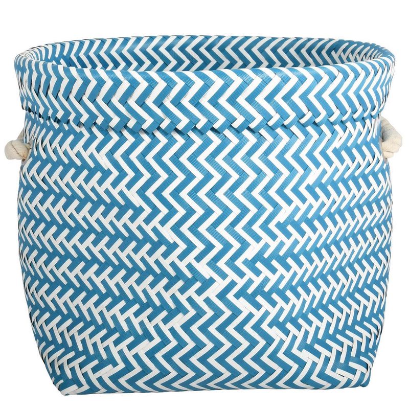 MSV - Cesto 32x27x32 cm 27000 cm3 Azul y blanco