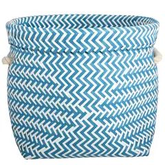 MSV - Cesto 32x27x32 cm 27000 cm3 Azul y blanco