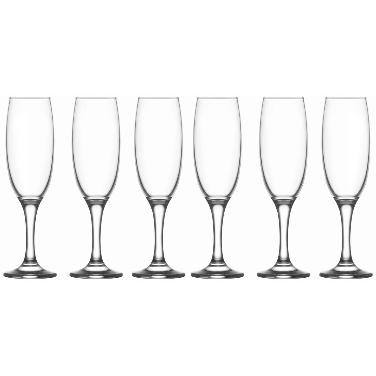 LAV - Set 6 Copas de Champán 220 ml Vidrio Transparente