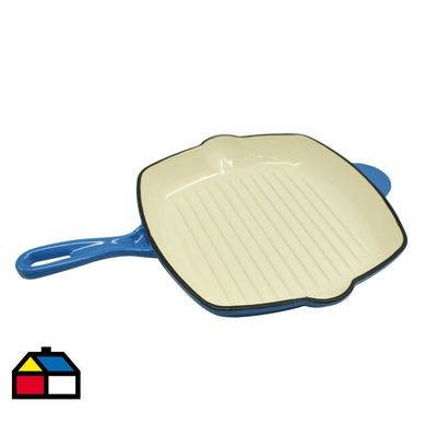 Plancha grill 28 cm fundido azul