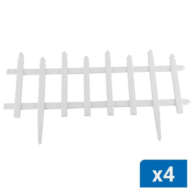 Set 4 Rejas Plástico 0.6x0.3 metros Blanco