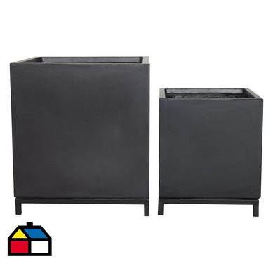 Set 2 Maceteros Gris