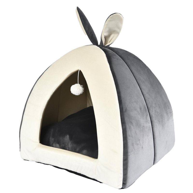 PETIZOOS - Cama Igloo para Perro 40x40x40 cm Gris
