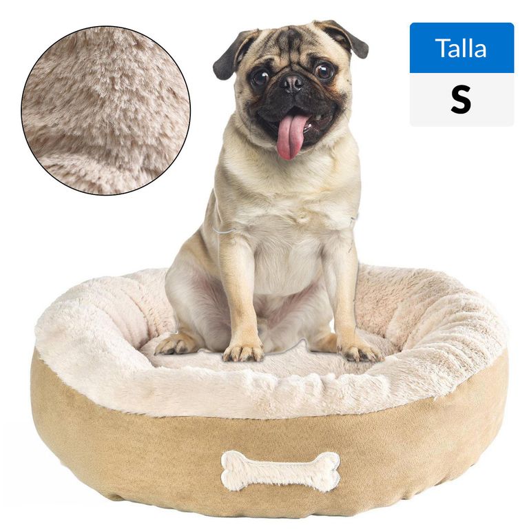 Cama Redonda M para Perro 16x56x56 cm Amarillo