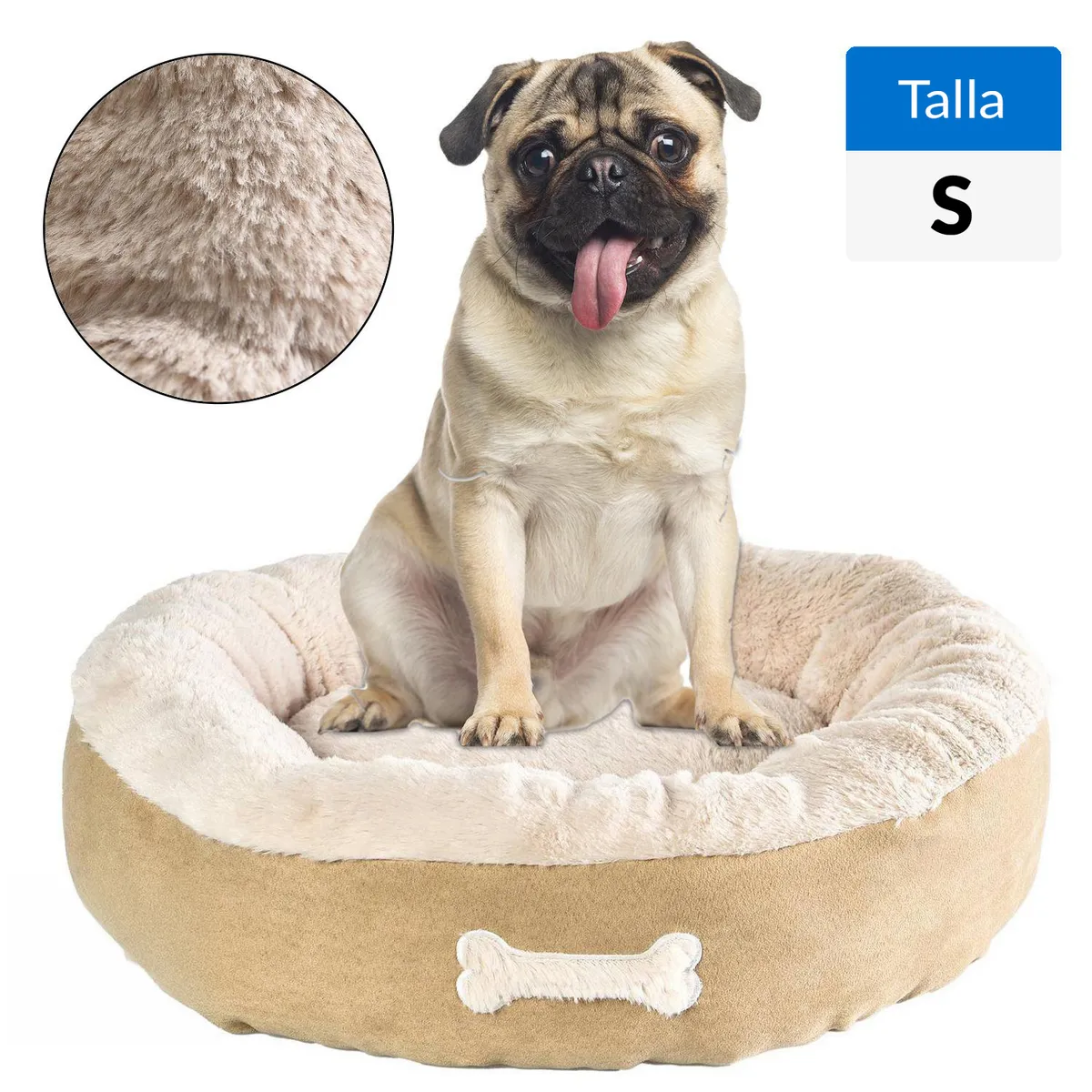 PETIZOOS - Cama Redonda M para Perro 16x56x56 cm Amarillo